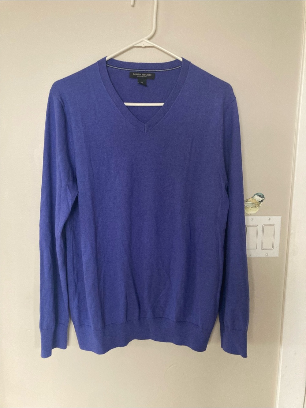 Banana Republic Luxury Blend Silk Cotton Cashmere Men's V-Neck Sweater - Purple
